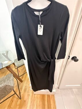 Primark Black Long-Sleeve Knot Sheath Dress